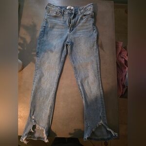 Just Black Light Blue Distressed Flare Jeans